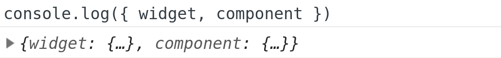 console log with destructuring